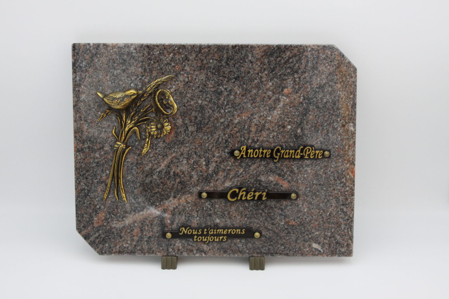 PLAQUE FUNÉRAIRE EN GRANIT HIMALAYA 30x40 PFG Genève POMPES