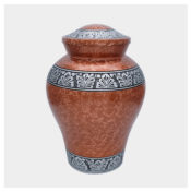 URNE FUNÉRAIRE "FLORAL" Marron